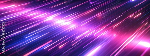 Abstract Background with Diagonal Glowing Lines in Pink and Blue