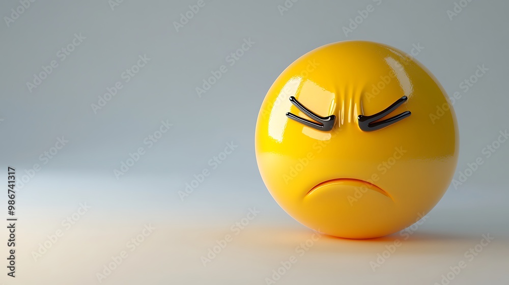 Fototapeta premium Disappointed Yellow Face with a Sad Frown
