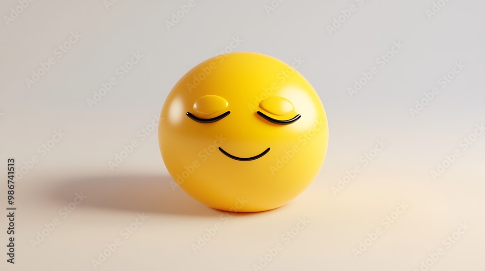 Lonely Yellow Face with a Faint Smile Lonely Yellow Face with a Faint Smile