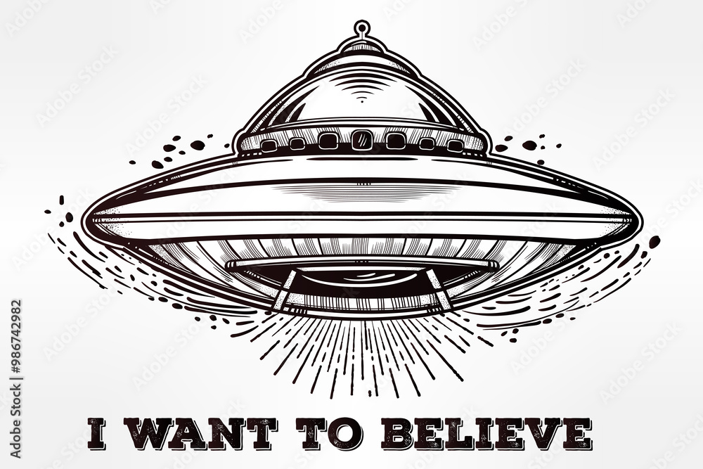 Alien Spaceship. UFO Background. Vector. Alien Spaceship. UFO Background. Vector.