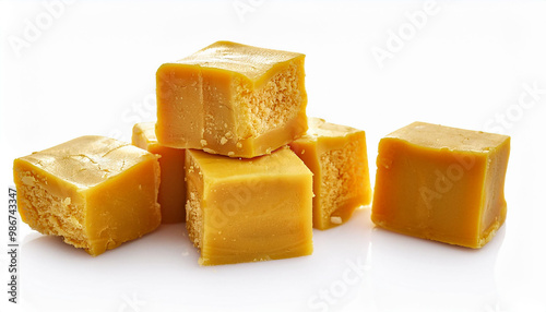 Close Up of Delicious Honeycomb Candy on a White Background