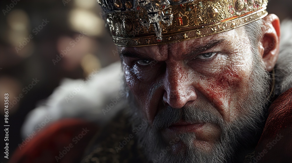 Close-up Portrait of a Powerful King Close-up Portrait of a Powerful King