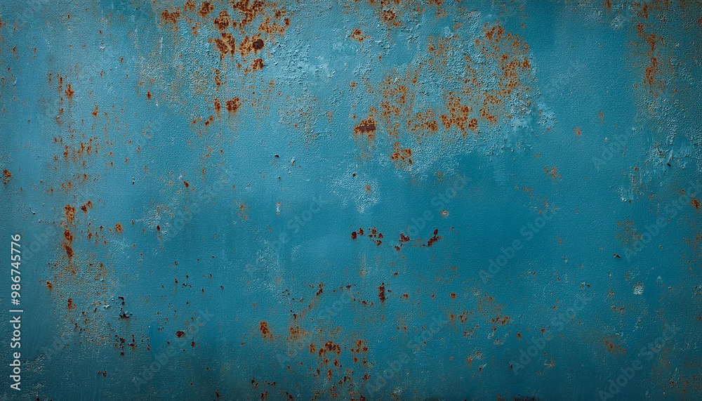 Fototapeta premium Retro blue tone rusty texture on the wall background