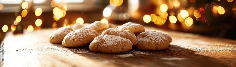 Delicious cookies dusted with sugar, perfect for holiday gatherings and festive celebrations, evoking warmth and joy. Delicious cookies dusted with sugar, perfect for holiday gatherings and festive celebrations, evoking warmth and joy.