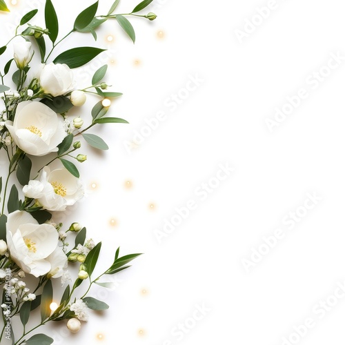 Elegant White Floral Arrangement on White Background