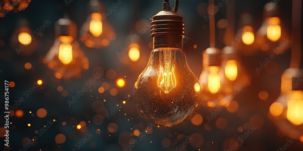 Warm string lights glowing softly against a dark background with a cozy bokeh effect Warm string lights glowing softly against a dark background with a cozy bokeh effect