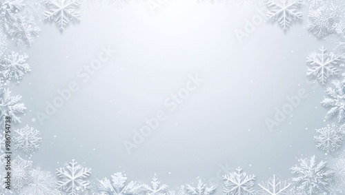 Abstract blue winter snowflake frame for Christmas holiday decoration