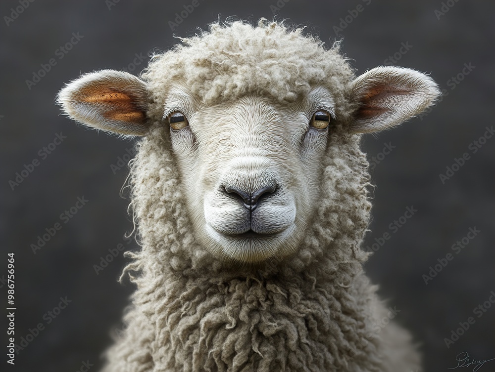 Close Up Portrait of a Fluffy Sheep Close Up Portrait of a Fluffy Sheep