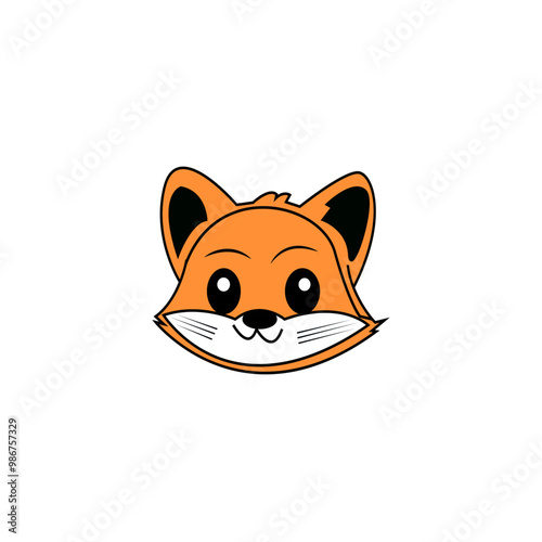 Cute fox cartoon icon vector illustration design