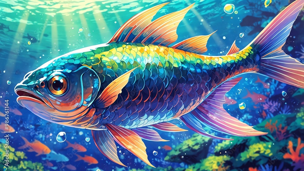 a shimmering aquatic kingfish with every inc image a shimmering aquatic kingfish with every inc image