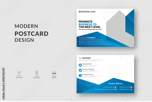 Corporate Postcard design template or EDDM postcard with print ready.