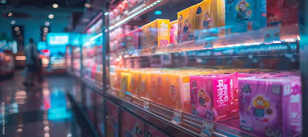 Obraz premium Futuristic smart packaging solutions AI where artificial intelligence designs packaging that preserves freshness monitors product quality and reduces environmental impact