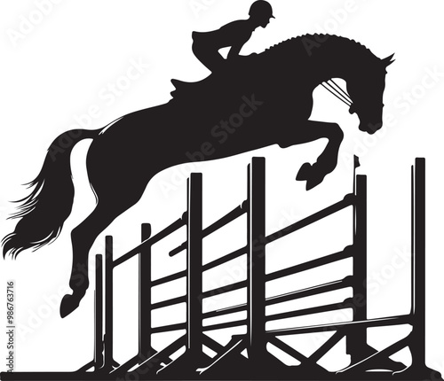Vaulting horse silhouette vector illustration