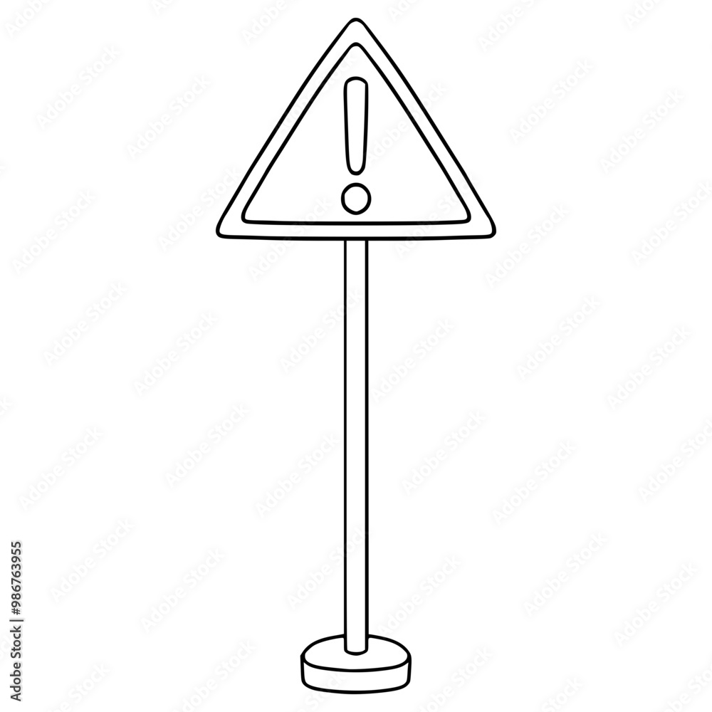 caution sign illustration hand drawn outline vector caution sign illustration hand drawn outline vector