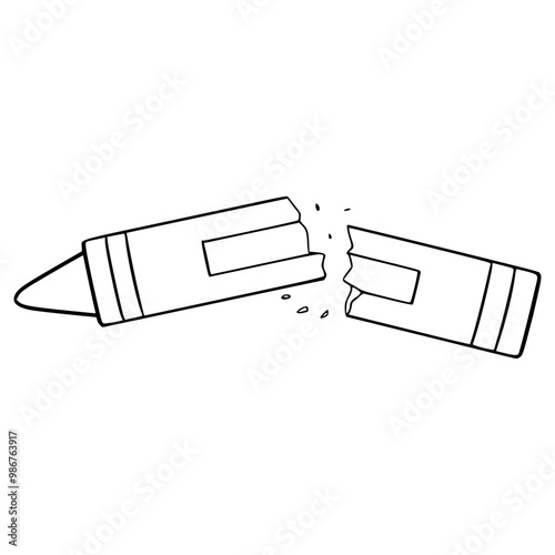 broken crayon illustration hand drawn outline vector