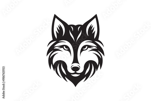 Wolf head silhouette vector illustration