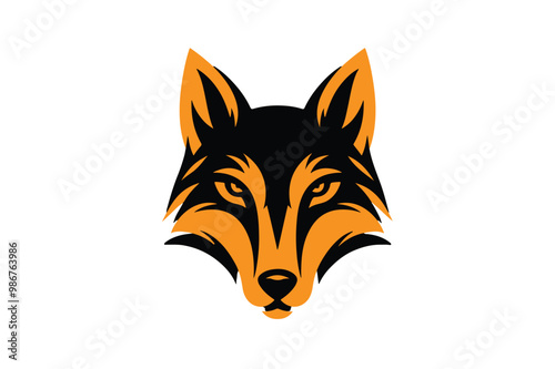 Wolf head silhouette vector illustration