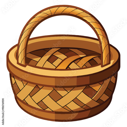 wicker basket isolated on white