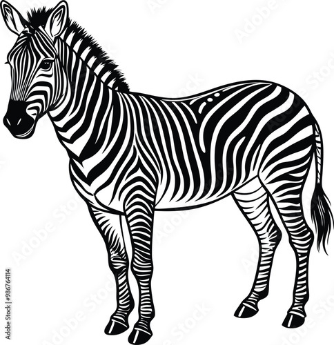 Zebra silhouette vector illustration