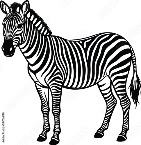 Zebra silhouette vector illustration