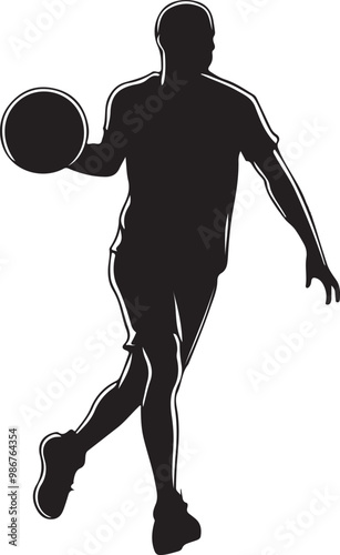 Basketball player silhouette vector illustration