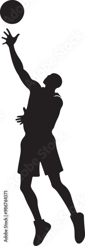 Basketball player silhouette vector illustration
