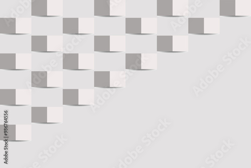 Abstract white background with Geometric texture, simple cube bricks pattern Texture