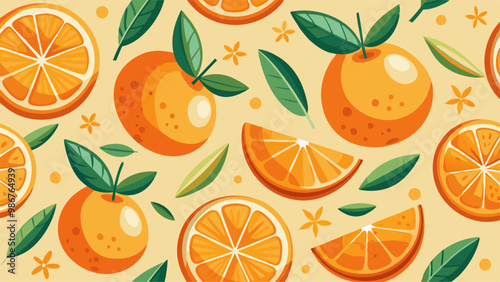 seamless bright light pattern with fresh orange