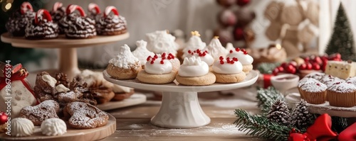 Wallpaper Mural Colorful festive desserts served on elegant platters, perfect for holiday celebrations and gatherings with friends and family. Torontodigital.ca