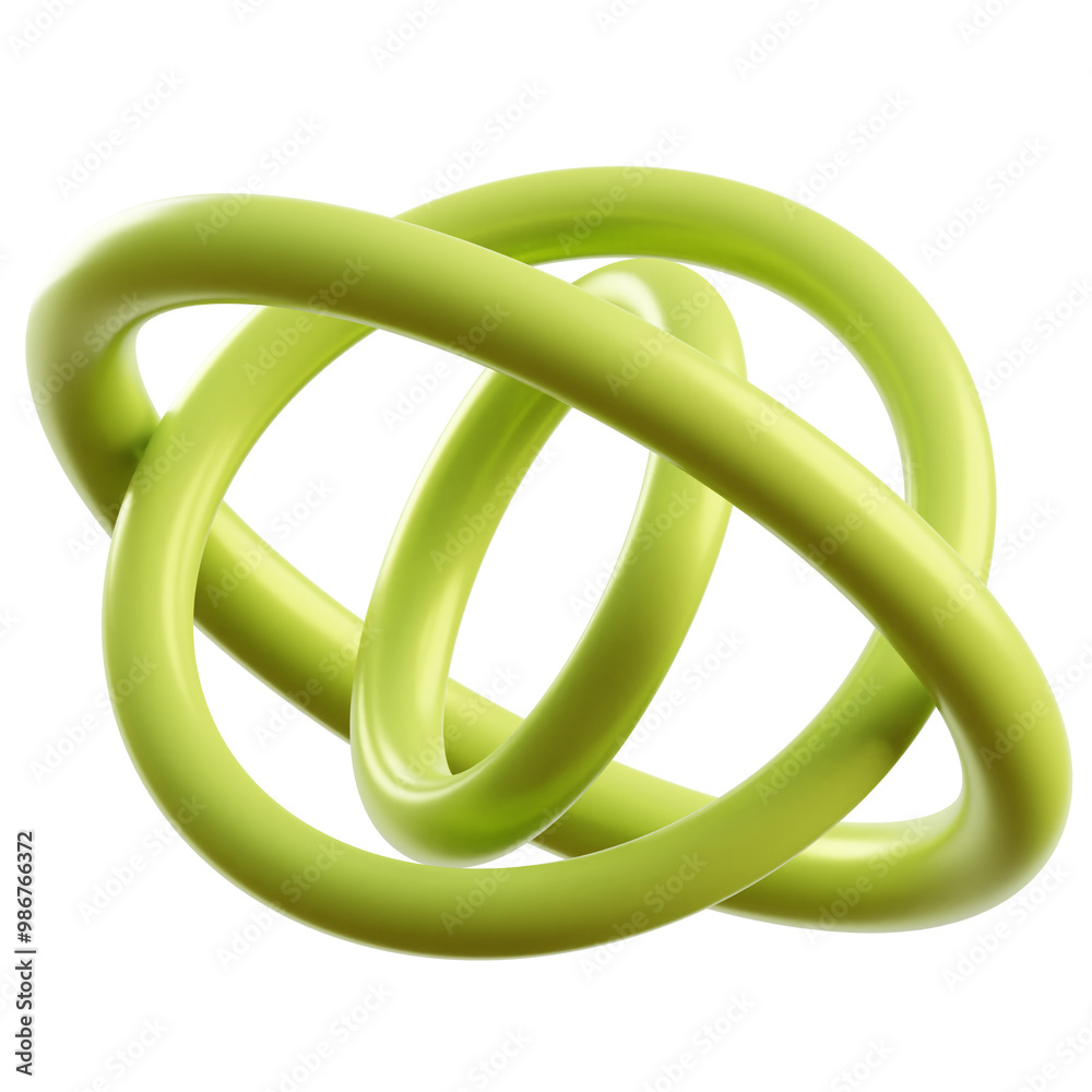 Fototapeta premium 3D Green Abstract Shape Illustration