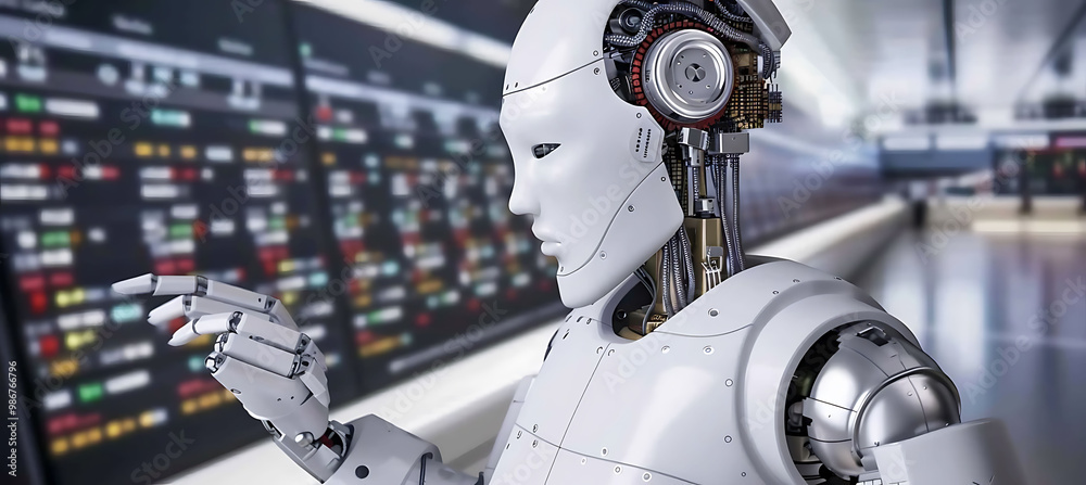 Fototapeta premium Retail banking transformed AI in transaction monitoring where artificial intelligence continuously analyzes transactions to detect anomalies and ensure security