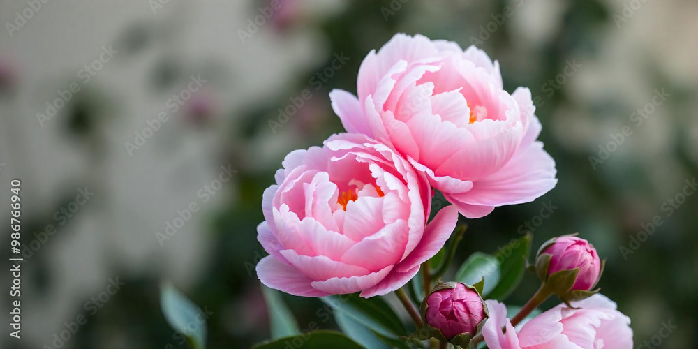 Fototapeta premium pink and white tulips