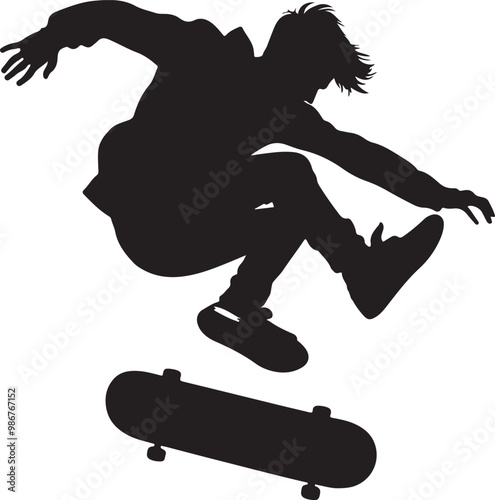 Skateboard silhouette vector illustration