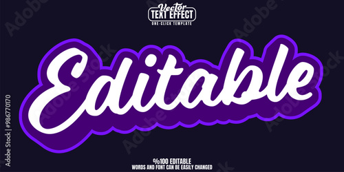 Editable editable text effect, customizable text and design 3d font style