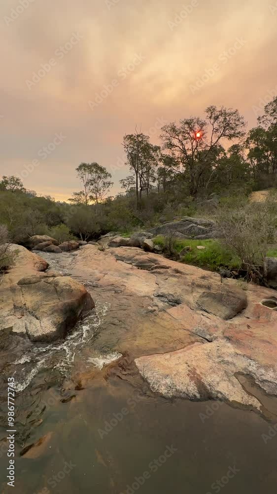 Smoke filled skies from fire in Australian bush land Smoke filled skies from fire in Australian bush land