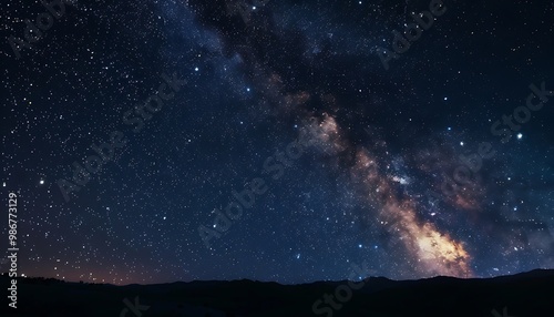 Milky way and stars in the night sky