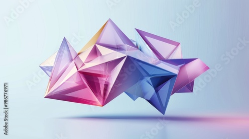 Vector abstract geometric 3d facet shape isolated. Use for banners, web, brochure, ad, poster, etc. Low poly modern style background. Modern triangular style 