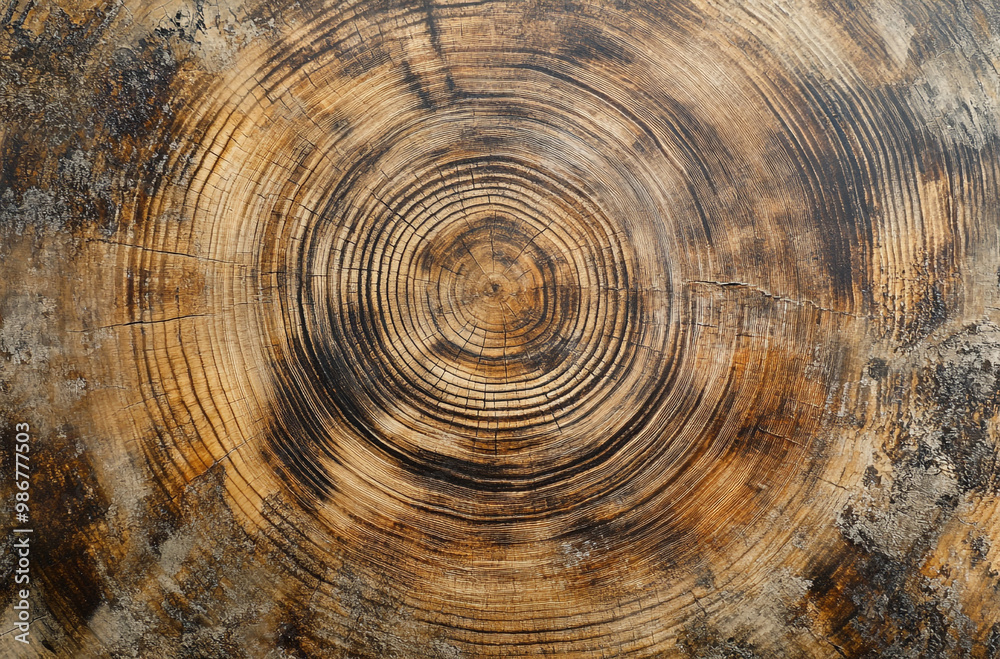 Fototapeta premium wood grain cross section texture background