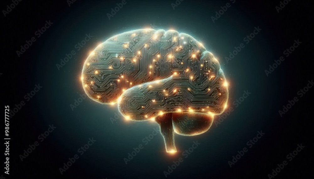 Fototapeta premium brain with lights point