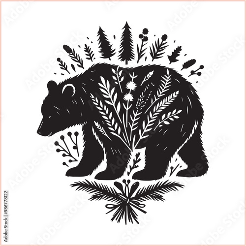 Bear silhouette  Vector bear illustration bundle 