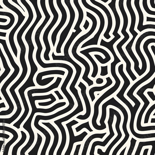 Abstract Wavy Lines Pattern.