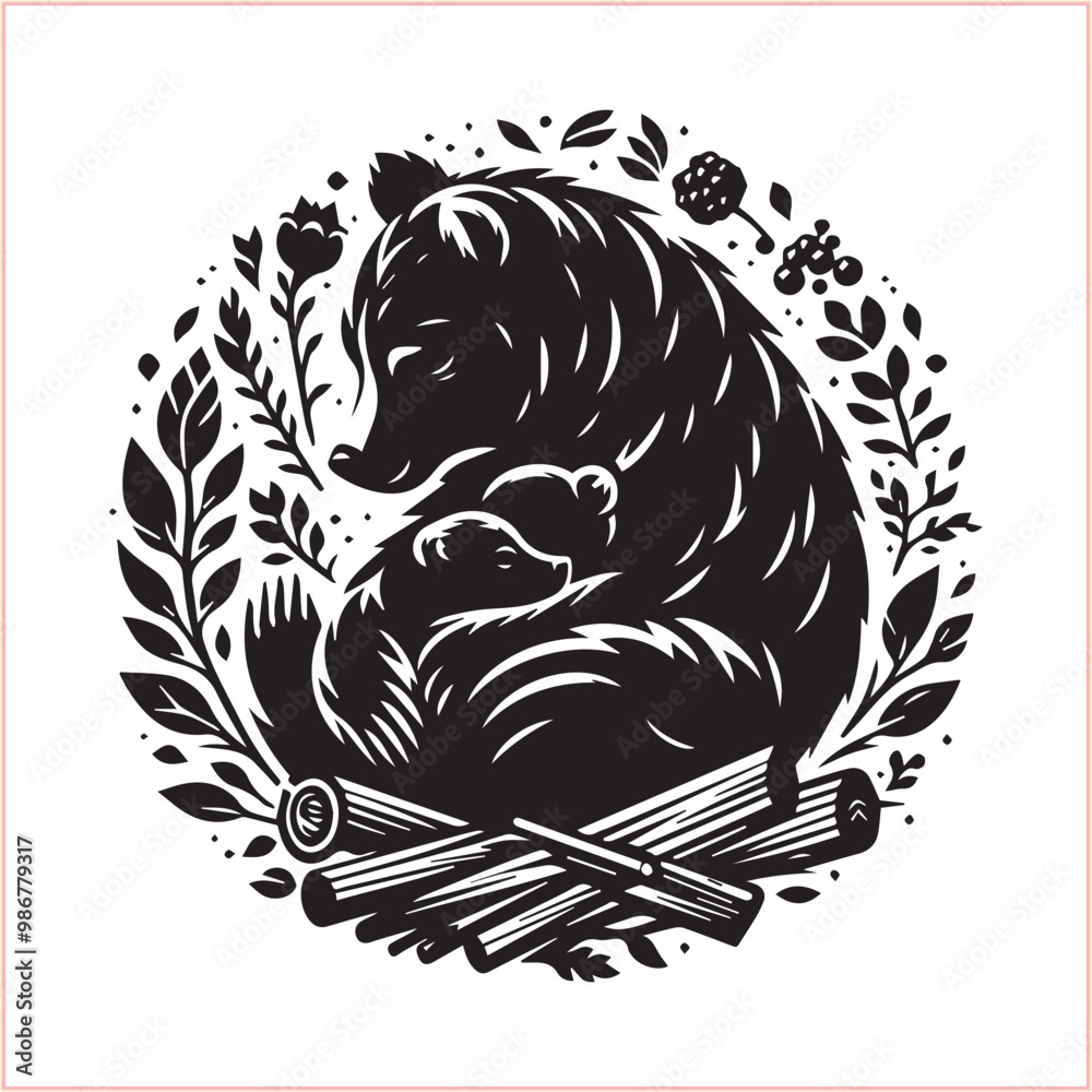 Bear silhouette Vector bear illustration bundle Bear silhouette Vector bear illustration bundle