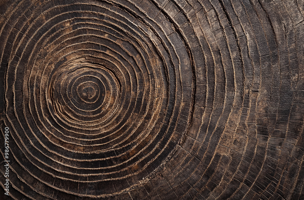 Close-up of tree rings with the wood grain visible and cross sections Close-up of tree rings with the wood grain visible and cross sections