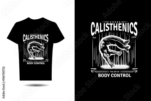 stylish modern calisthenics t-shirts design template