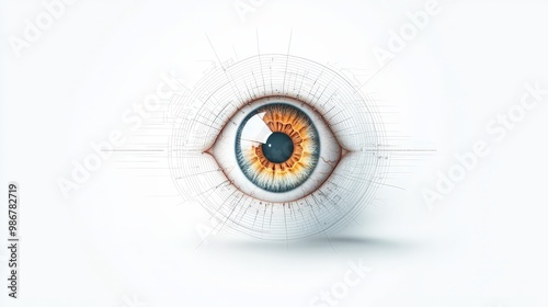 Diagram of the human eye with parts labeled
