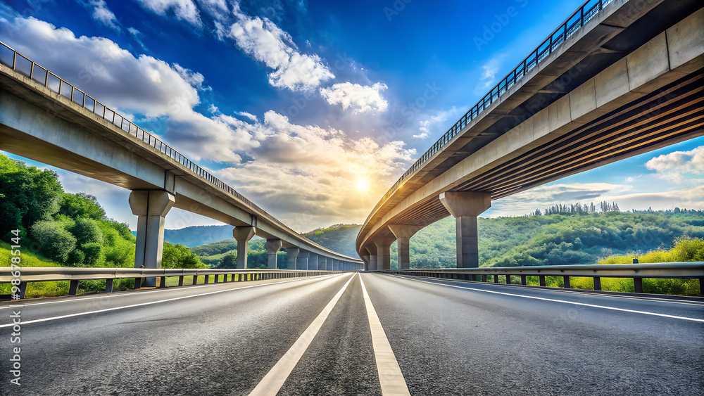 Naklejka premium bridge over the river