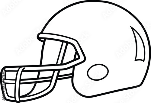 American Football Helmet Line art  Vector, football helmet outline  icon
