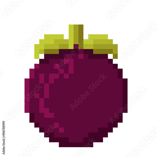 Pixel Mangosteen Fruit