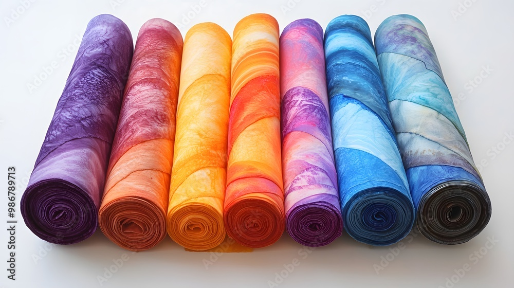 Rolled Fabric Rainbow.