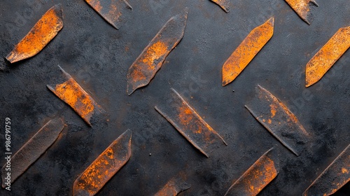 Rusty Metal Texture with Orange Accents